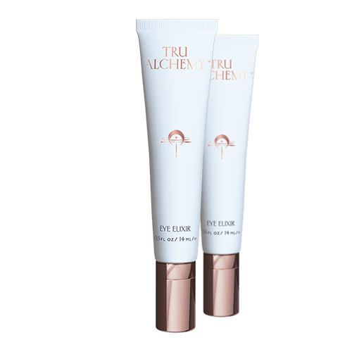 TruAlchemy Eye Elixir tubes in white with rose gold applicators