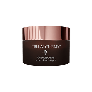 TruAlchemy Quench Crème in dark jar with rose gold lid, 1.7 oz